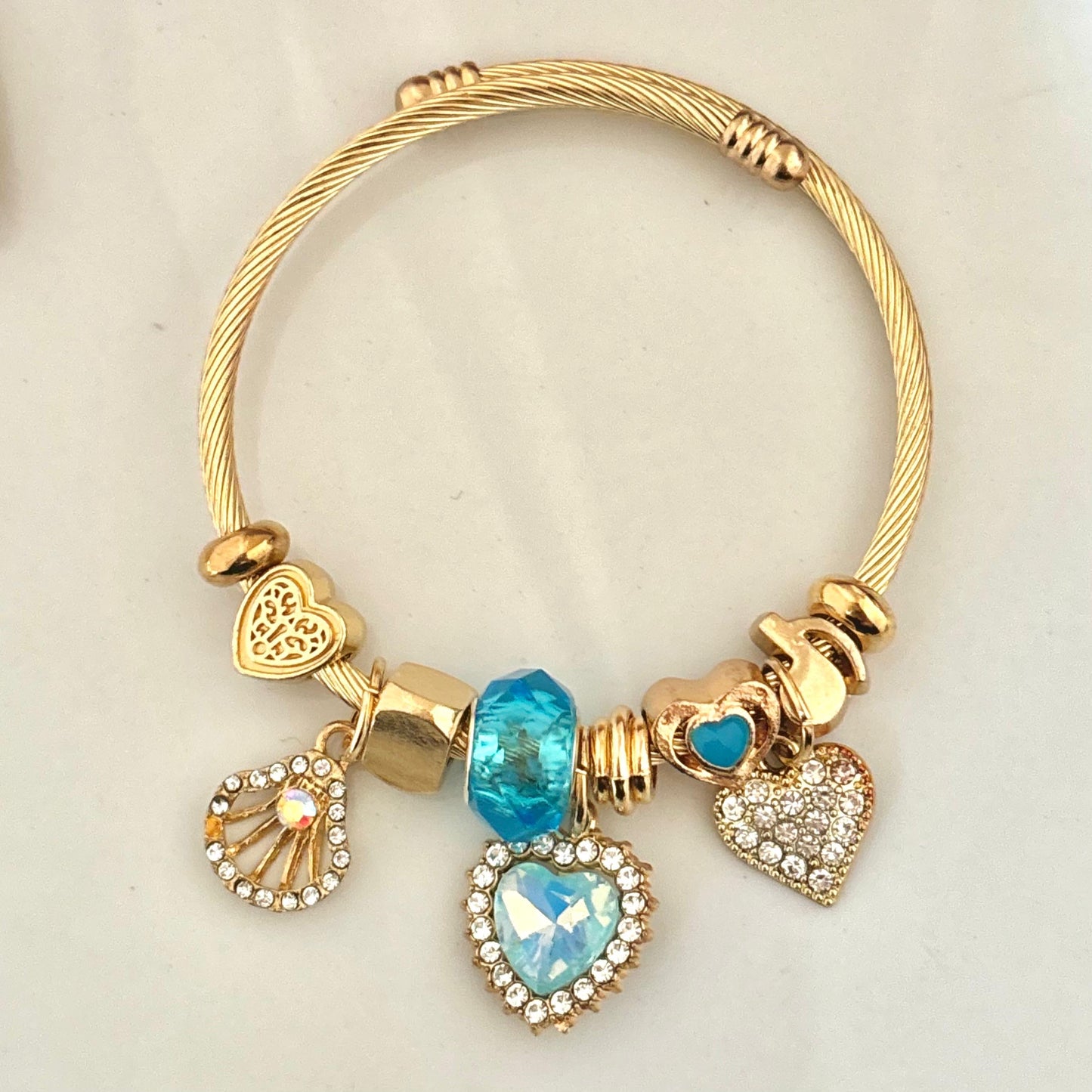 Zephyr Multi Charm Bracelet -Blue Lagoon