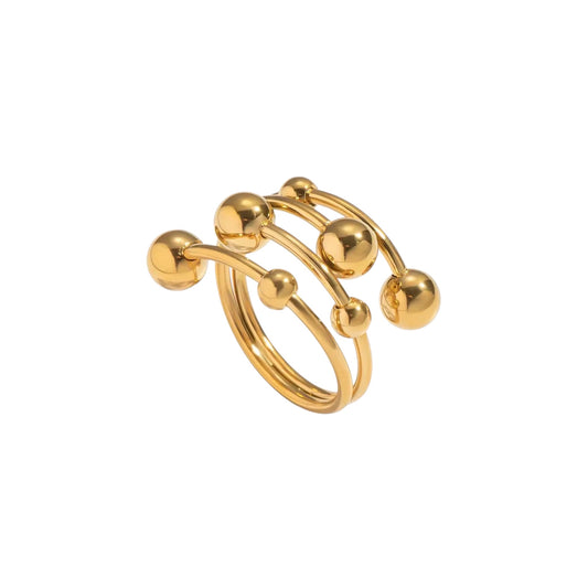 Leah Abstract Ring -Gold Tone