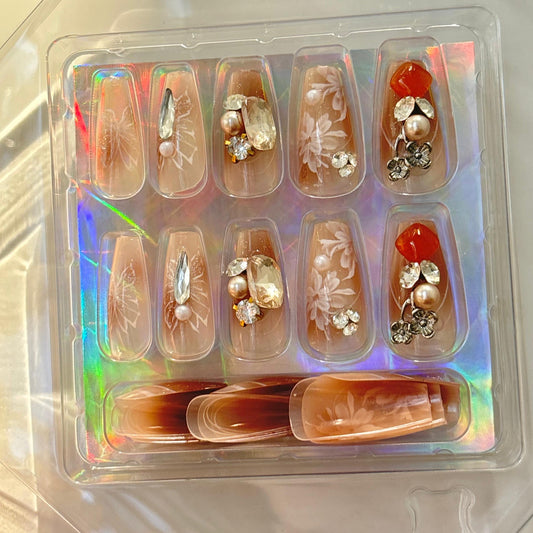 Blossom Nude Gradient Press On Nails