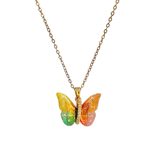 Tango Crystal Mariposa Necklace -18k