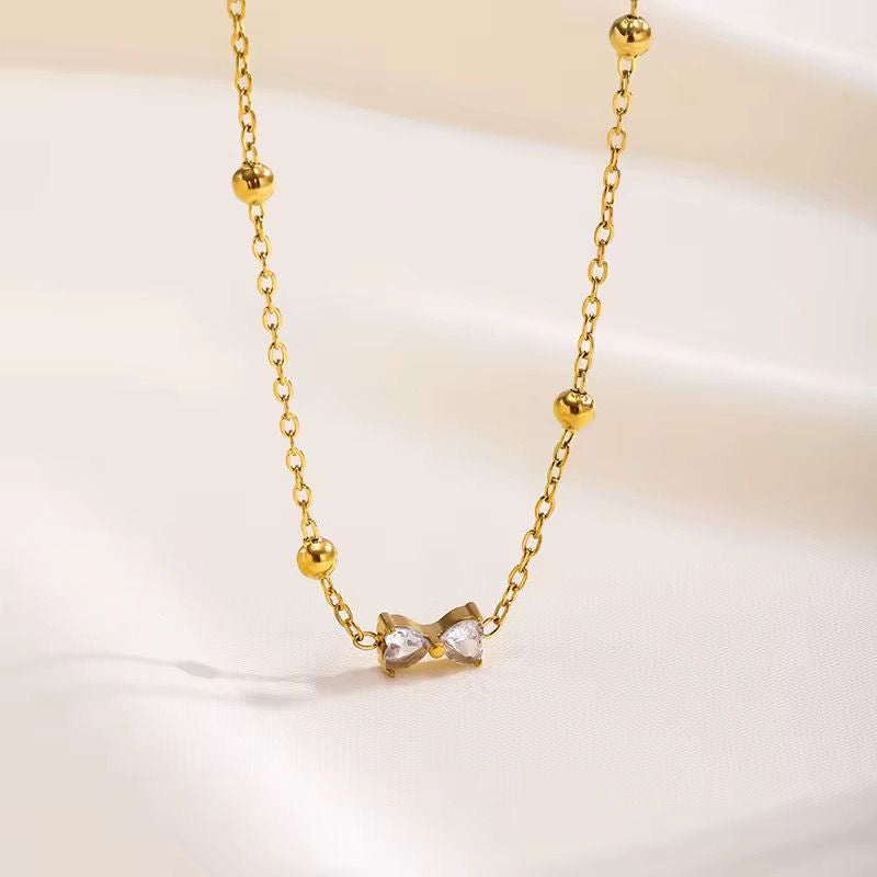 Crystal Bow Necklace