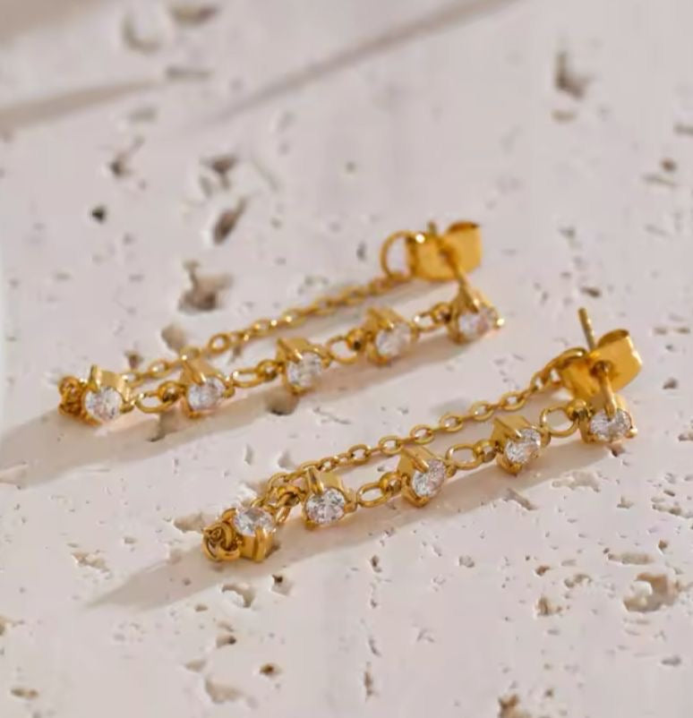 LUX Zircon Horizon Dangler -18K