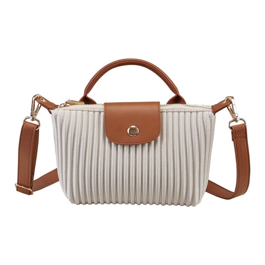 White LC Ribbed Shoulder Bag