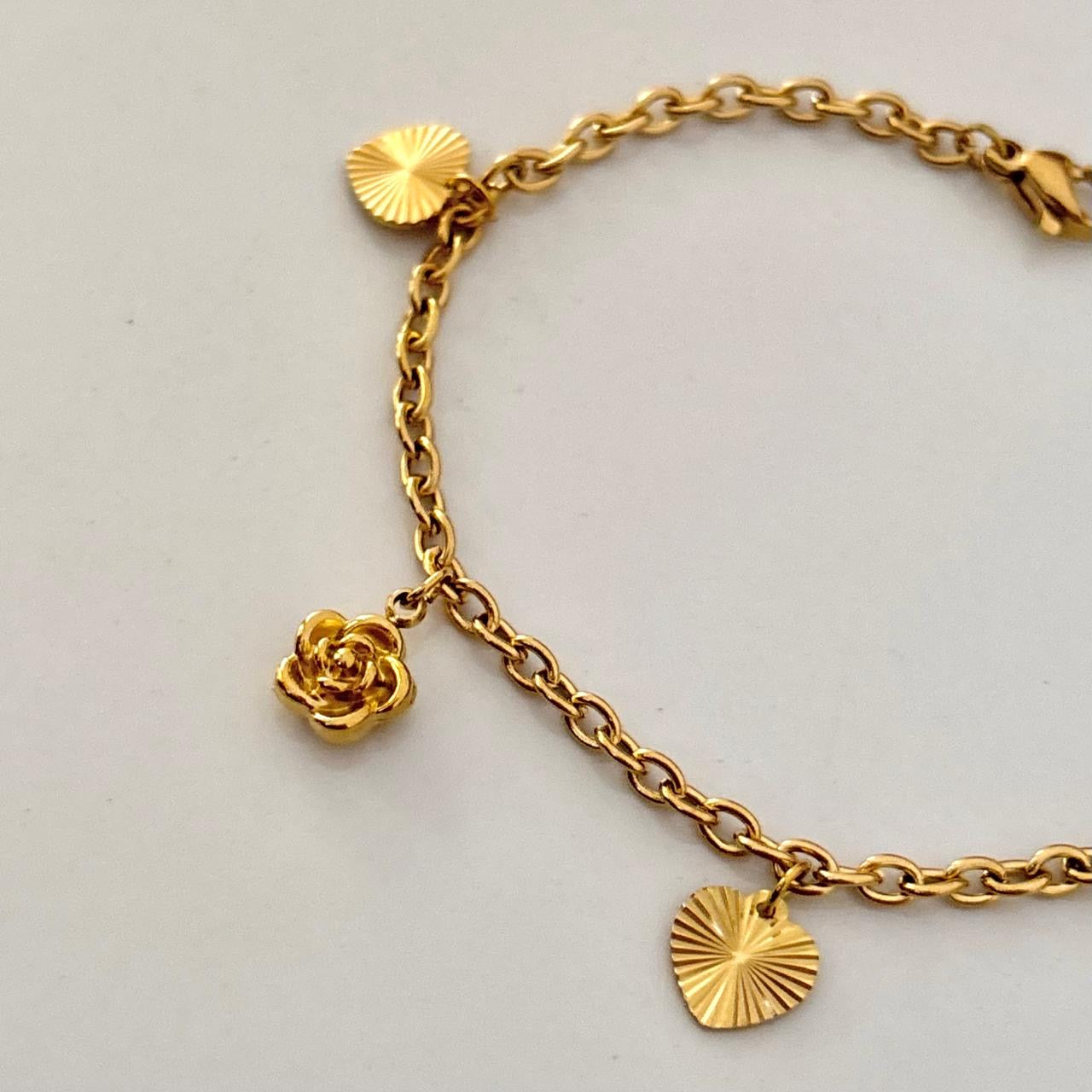 Heart of Roses Charm Bracelet