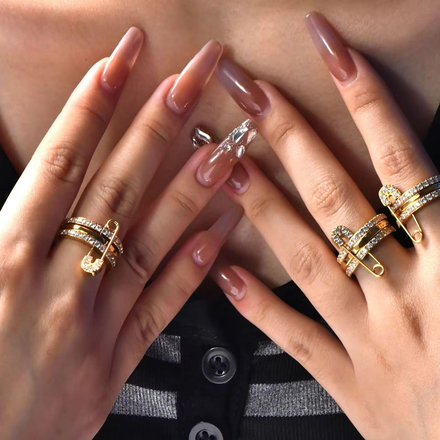 Pinned With Diamond Stack Ring