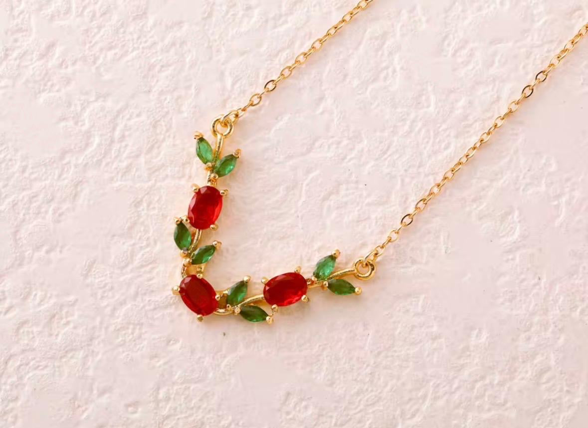 Ruby Rose Tulip Necklace