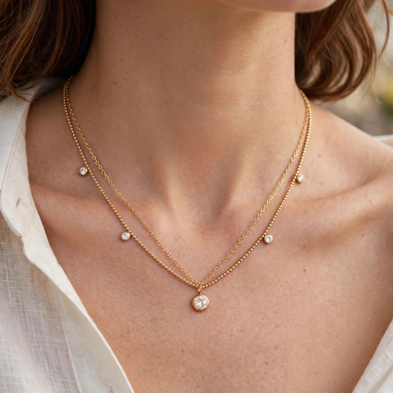 Elisia Layered Charm Necklace