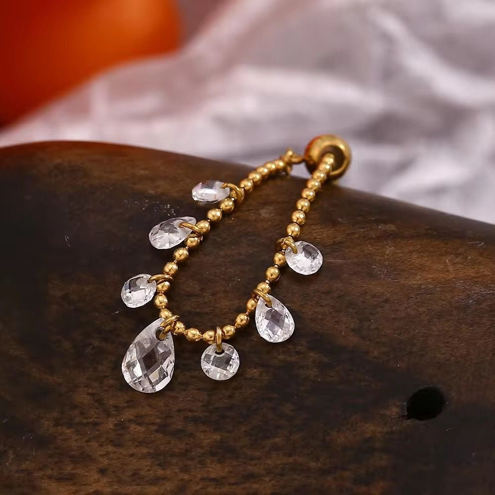 Crystal Drip Ring -Adj To Any Size