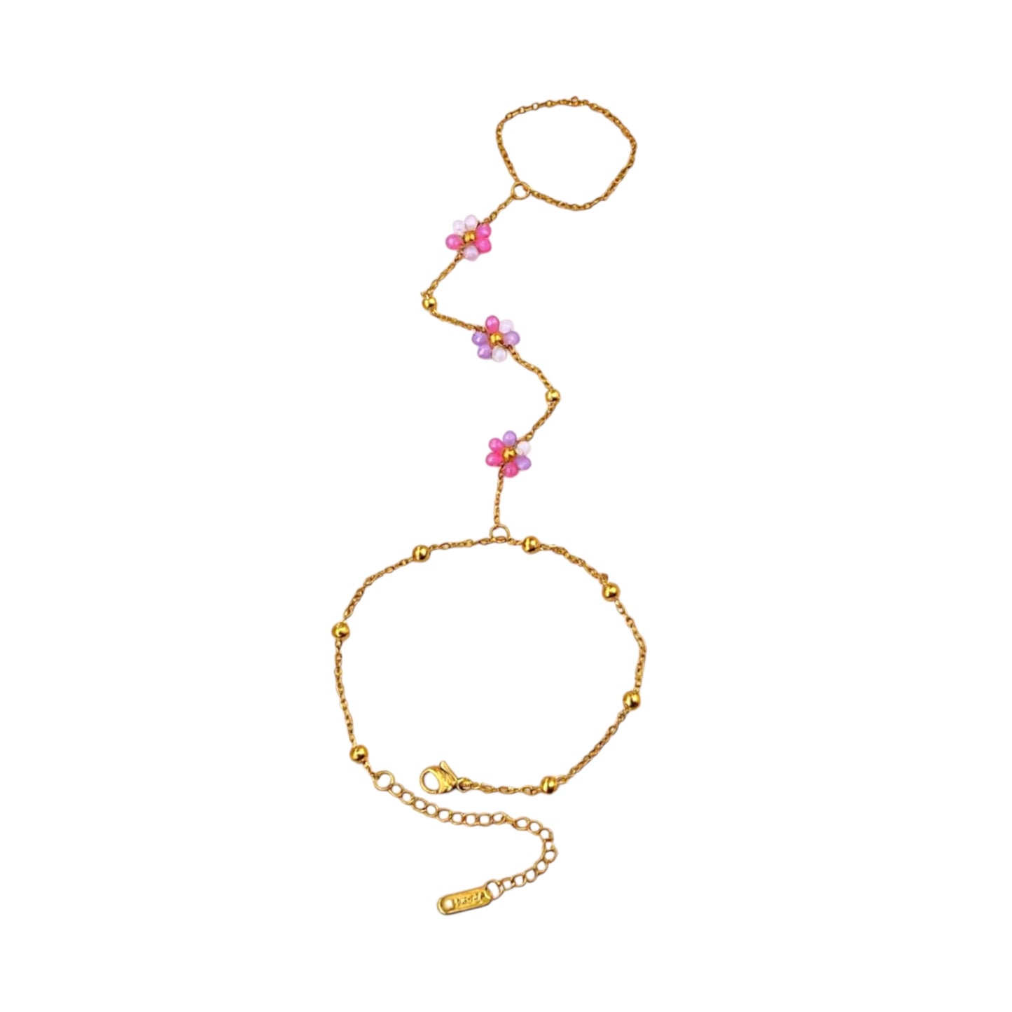 Pink Disty Flora Hand Chain