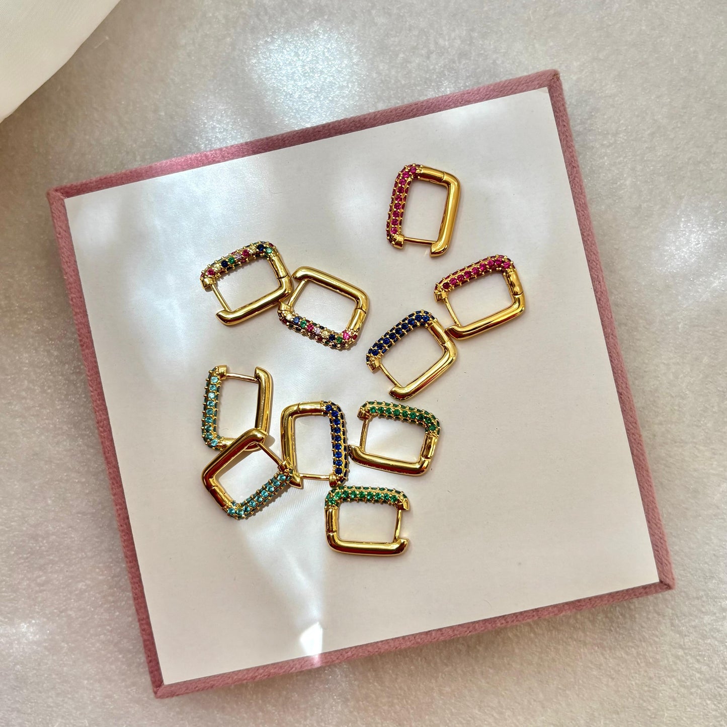 Delilah Cz Hoops -Multi