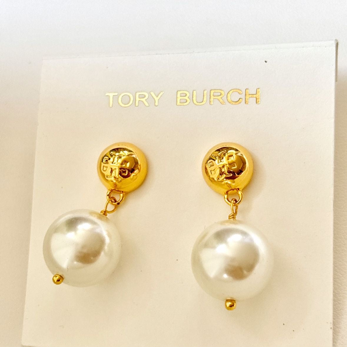 Kira Gold Big Pearl Drop Studs -22K