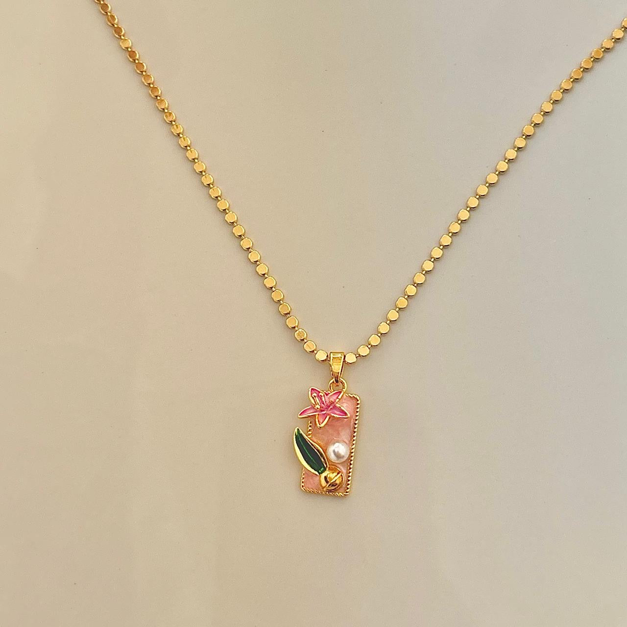 Fairycore Gold Beaded Chain Necklace