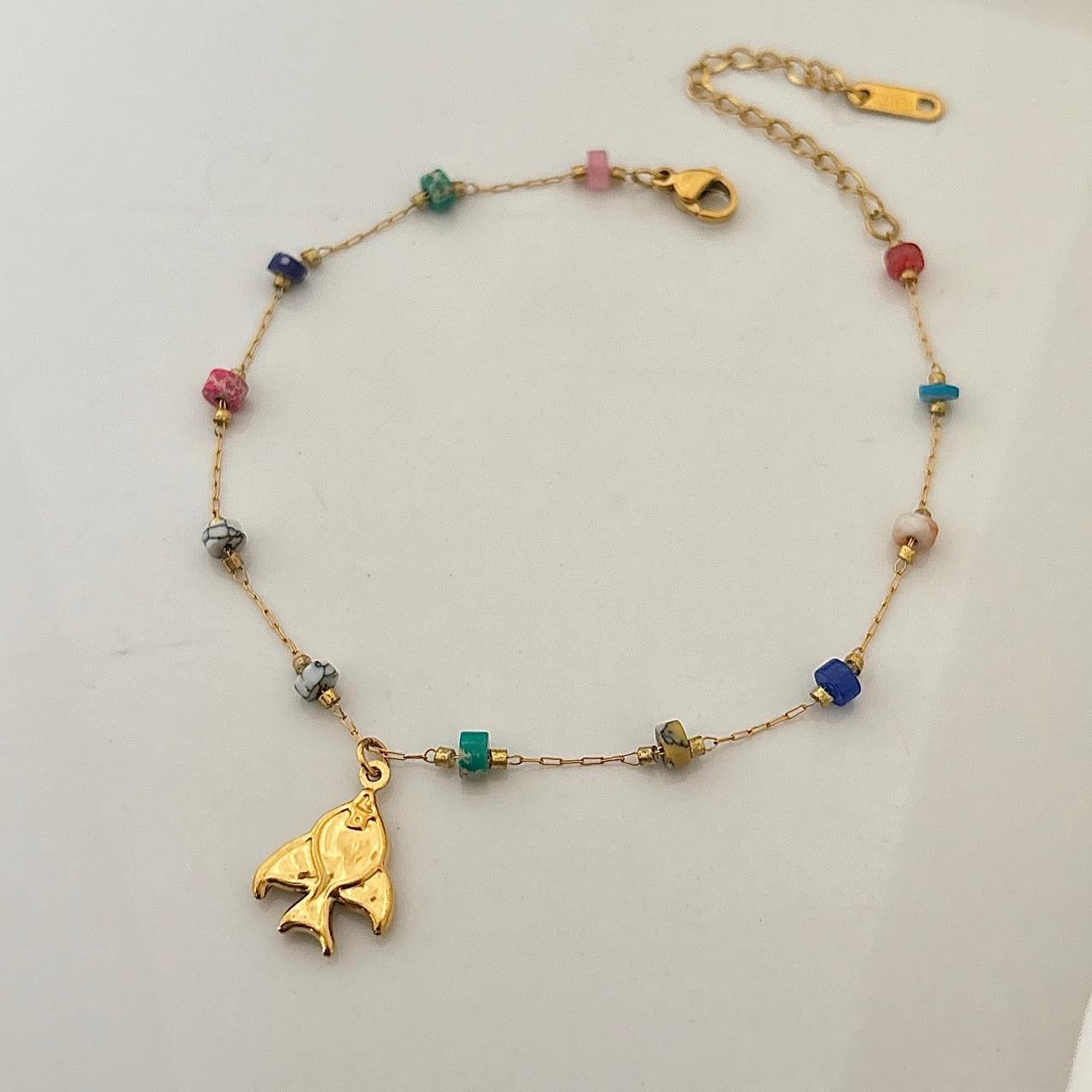 Fishy Quin Multi Beaded Anklet