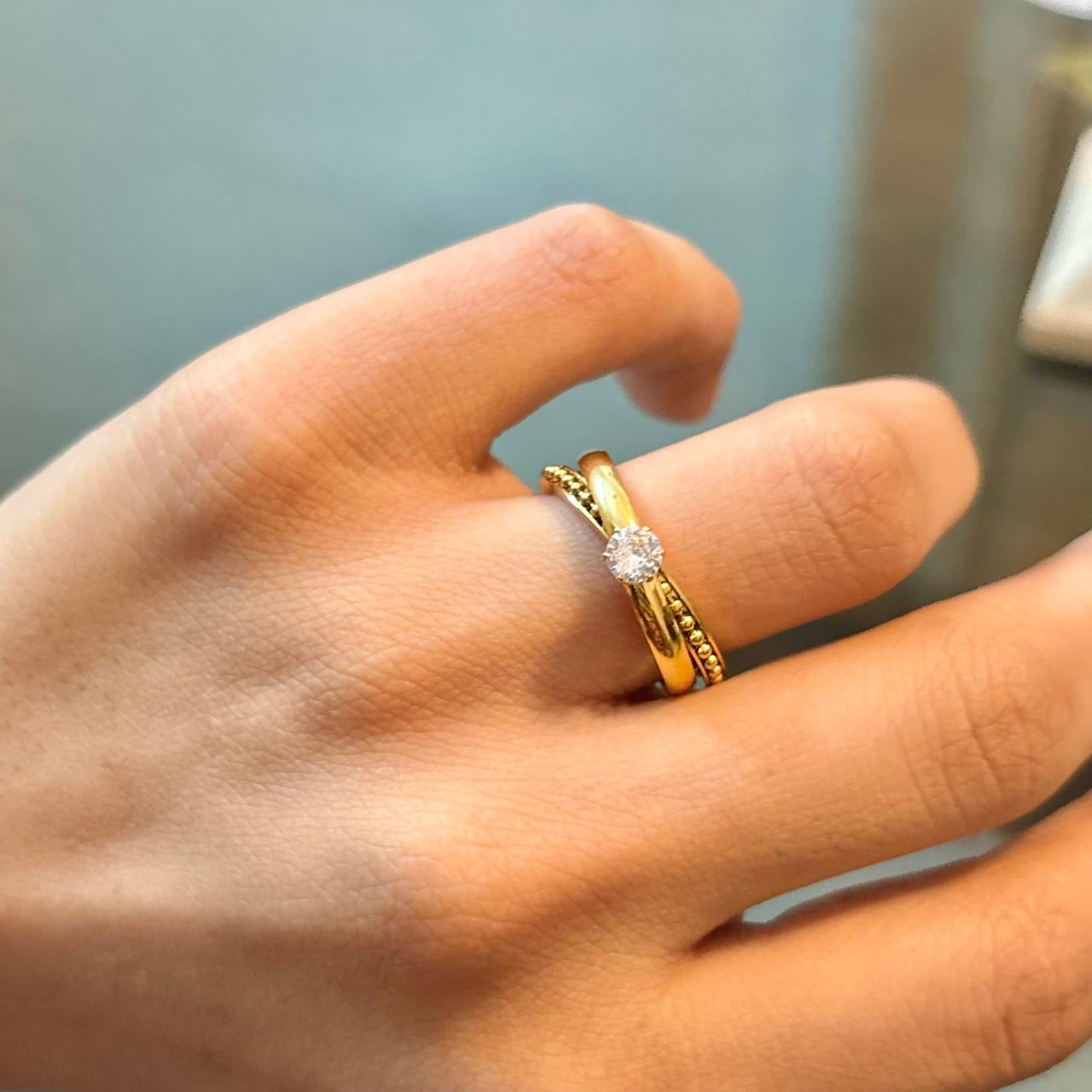Interwind Solitaire Ring