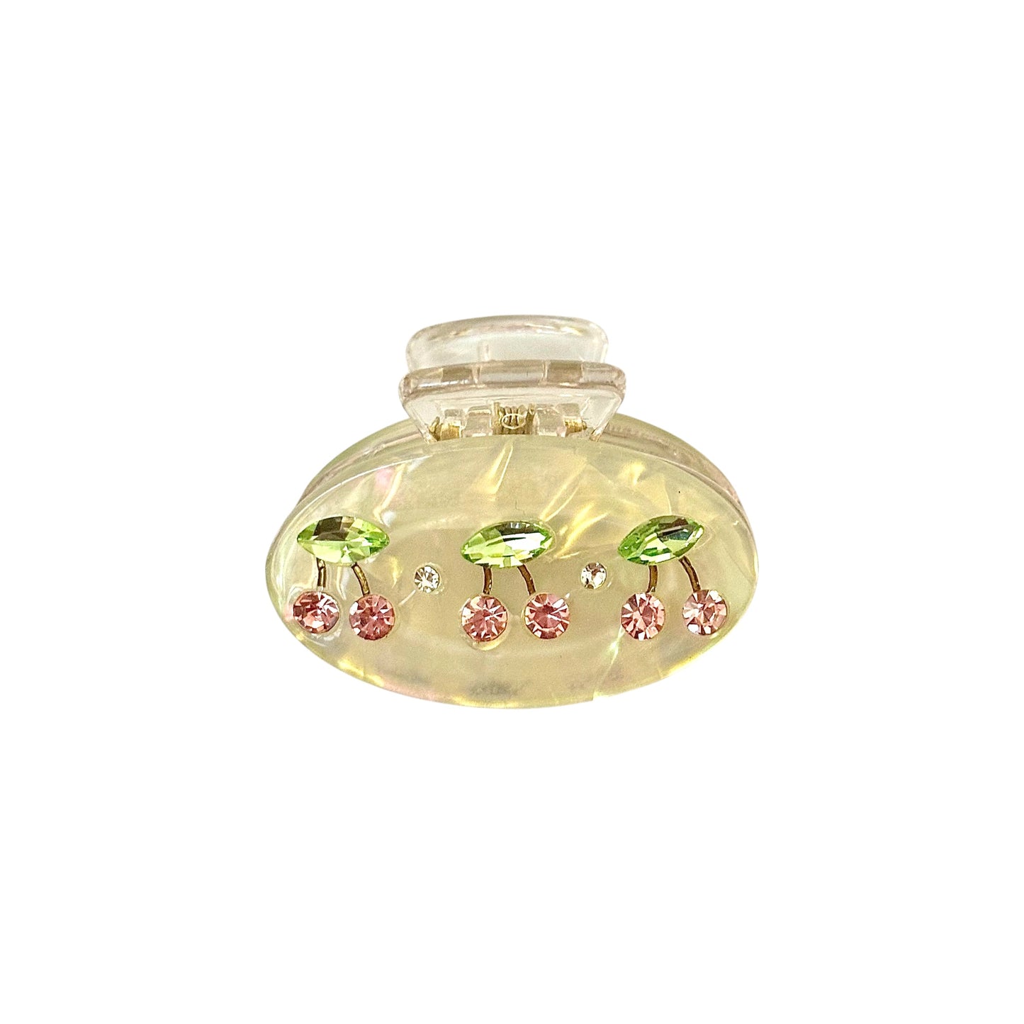 Lily White With Pink Cz Claw Clip