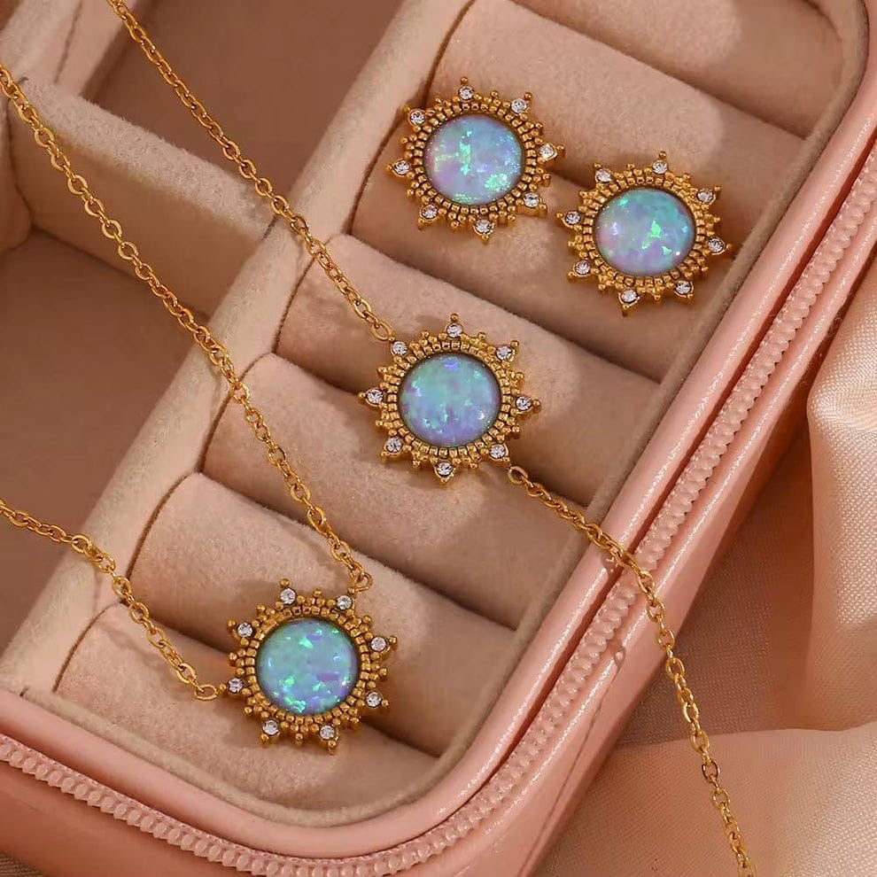 Luminous Opal Set (Necklace + Studs)