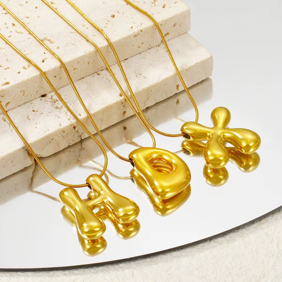 Bubble Initial Necklace