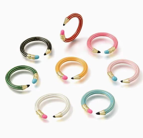 Pencil Pop Ring ~Red