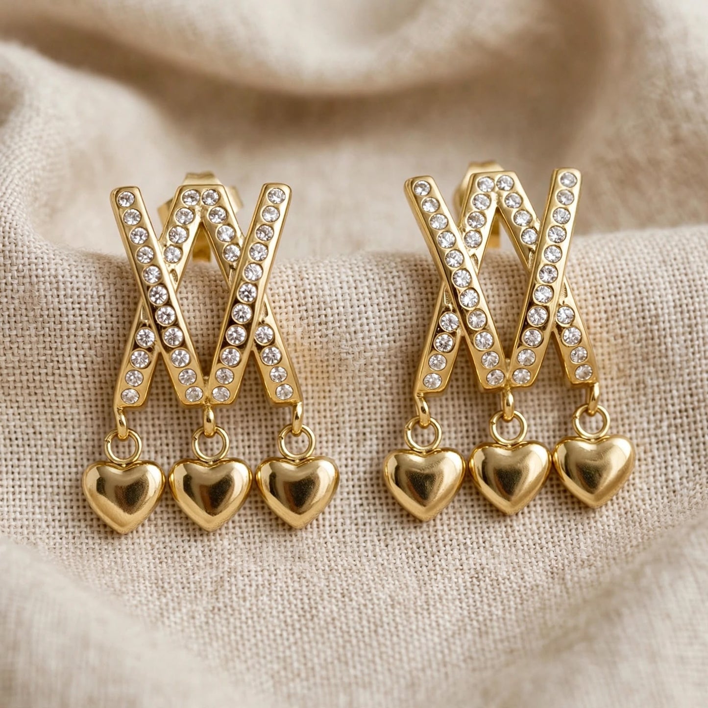 Amore Heart Charm Studs