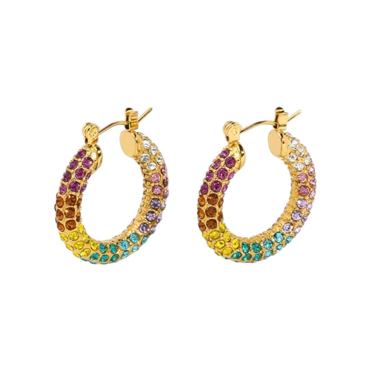 Dazzling Multi Zircon Hoops