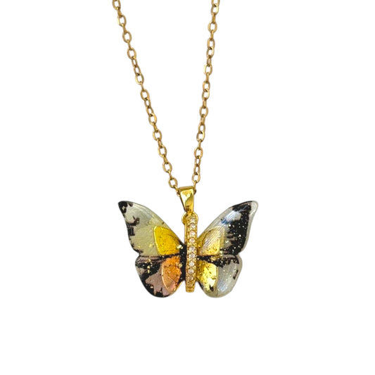Luna Crystal Mariposa Necklace -18K