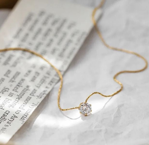 Diamond Solitaire 6 Claws Necklace