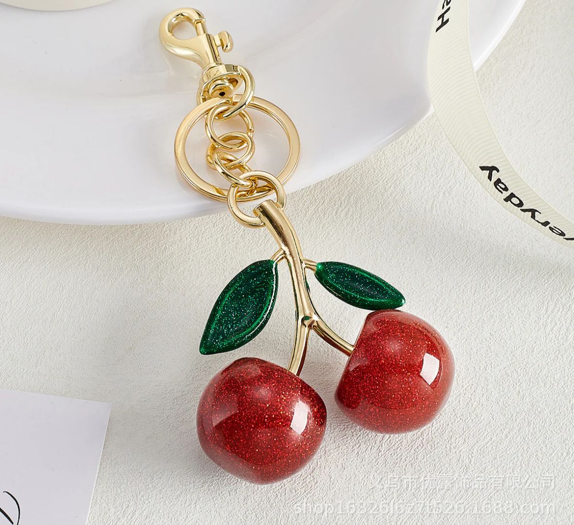 Cherry Charm Keychain