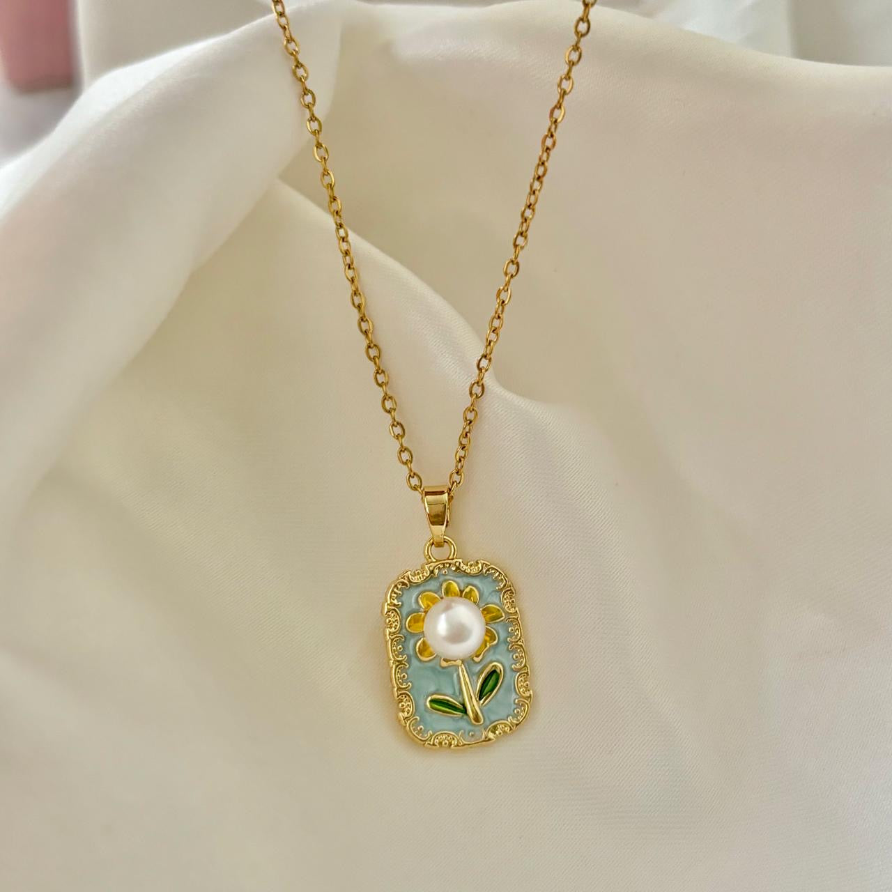 Sea Breez Flora Necklace -Hand Painted