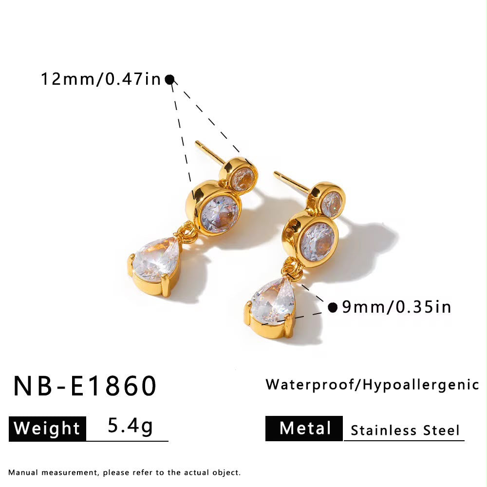 Amour Diamond Drop Studs