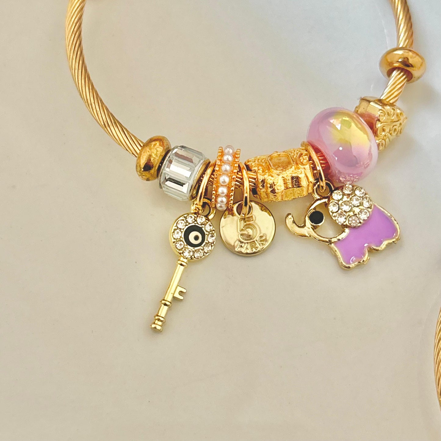 Pixie Multi Charm Bracelet -Lilac