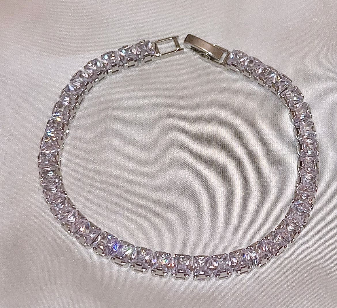 Diamanté Tennis Square Cut Bracelet