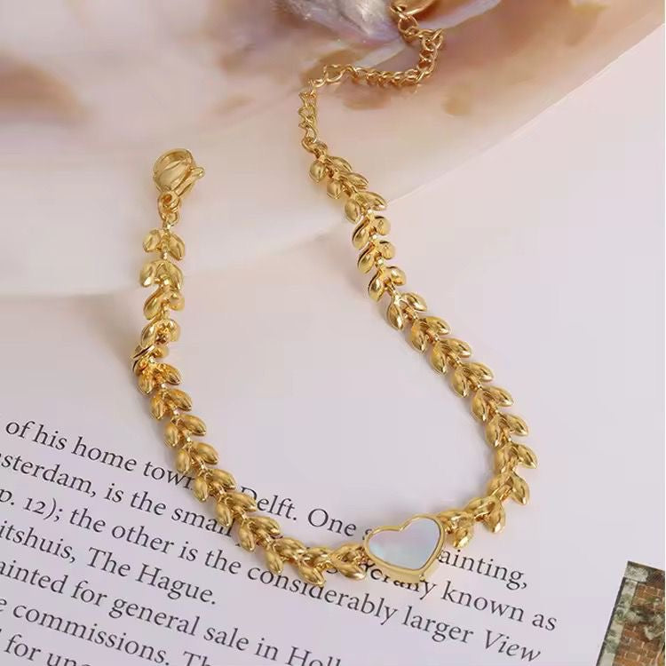 Opal Heart Bracelet -Shell