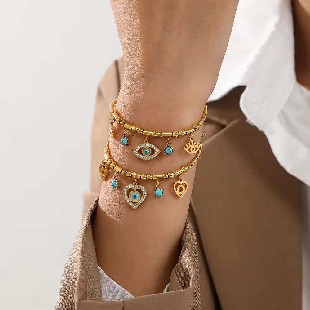 Evil Eye Turquoise Charm Bracelet