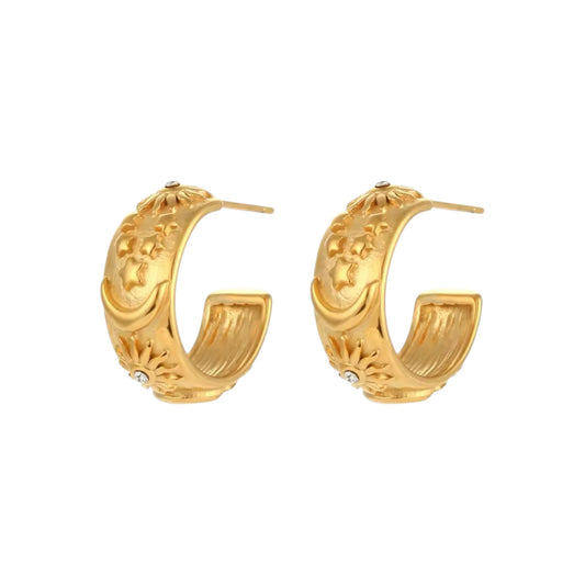 Celeste Gold Hoops -18K