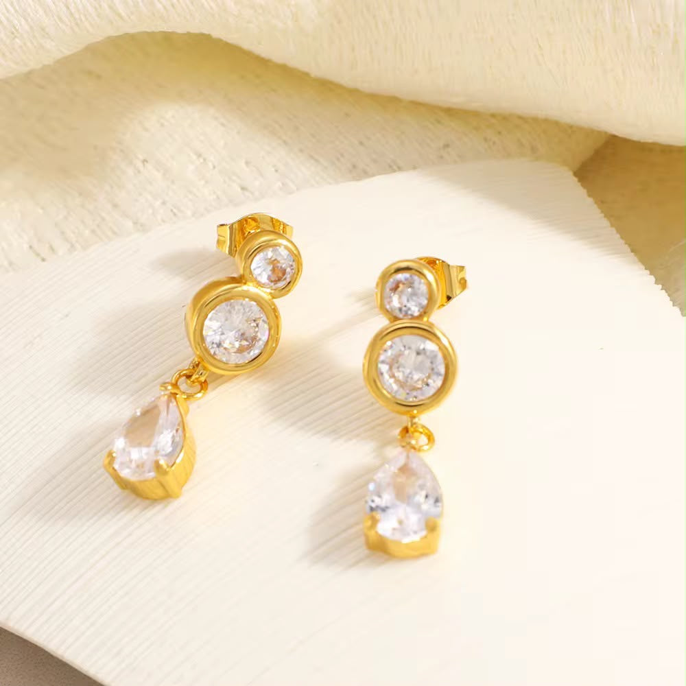 Amour Diamond Drop Studs