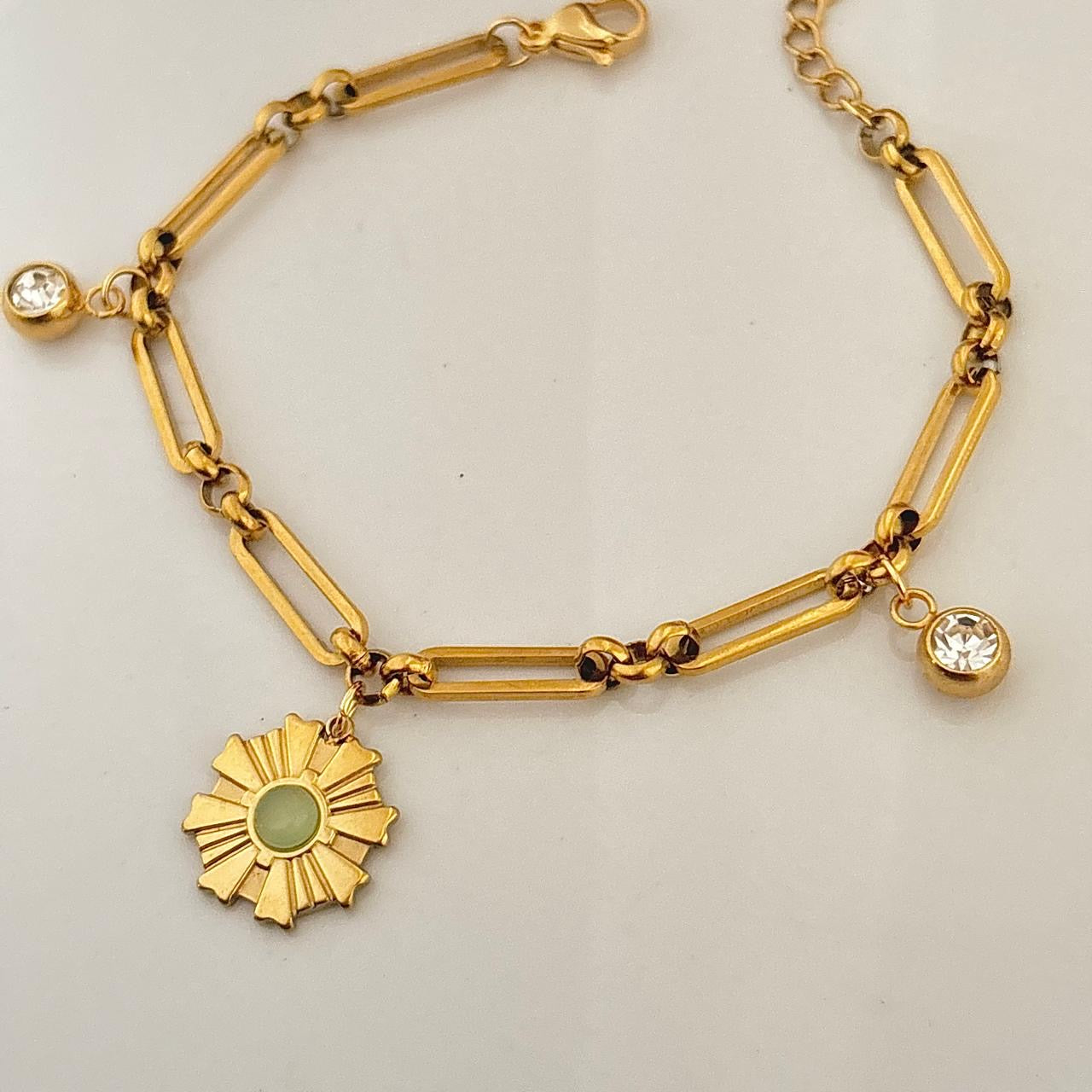 Flora CZ Charm Bracelet