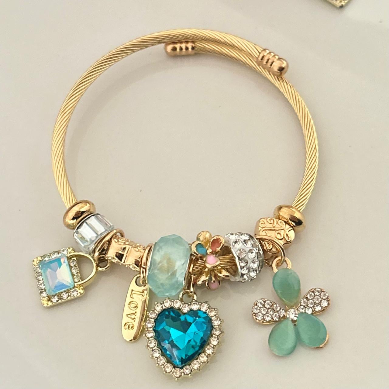 Euphoria Flora Multi Charm Bracelet -Whimsy Blue