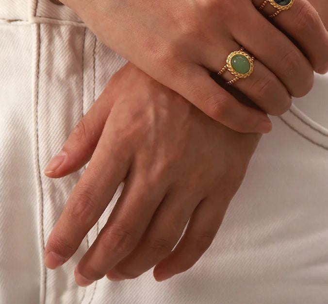 Jade Ring -18K
