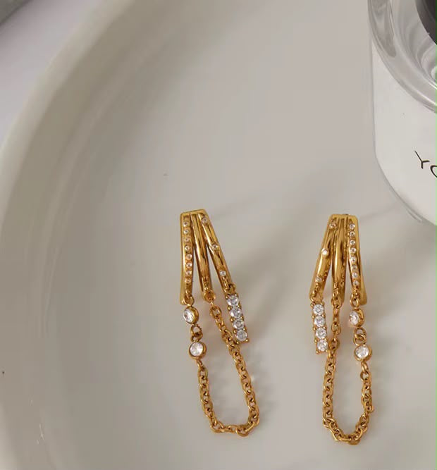 Trilogy Chain Earrings