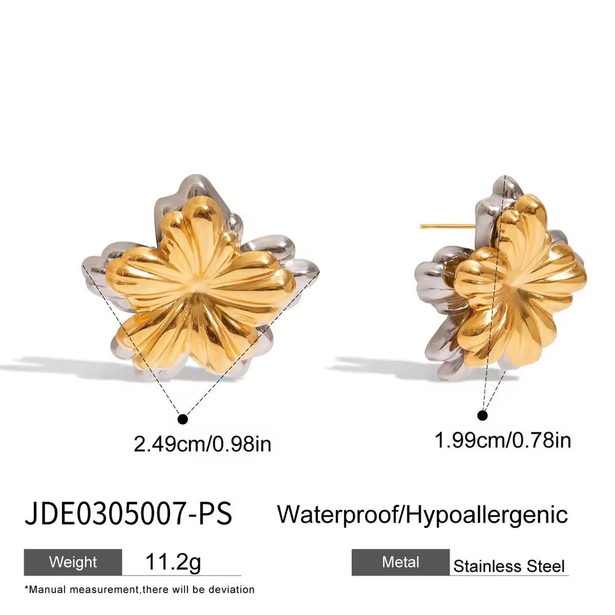 Blossom Studs -Two Toned