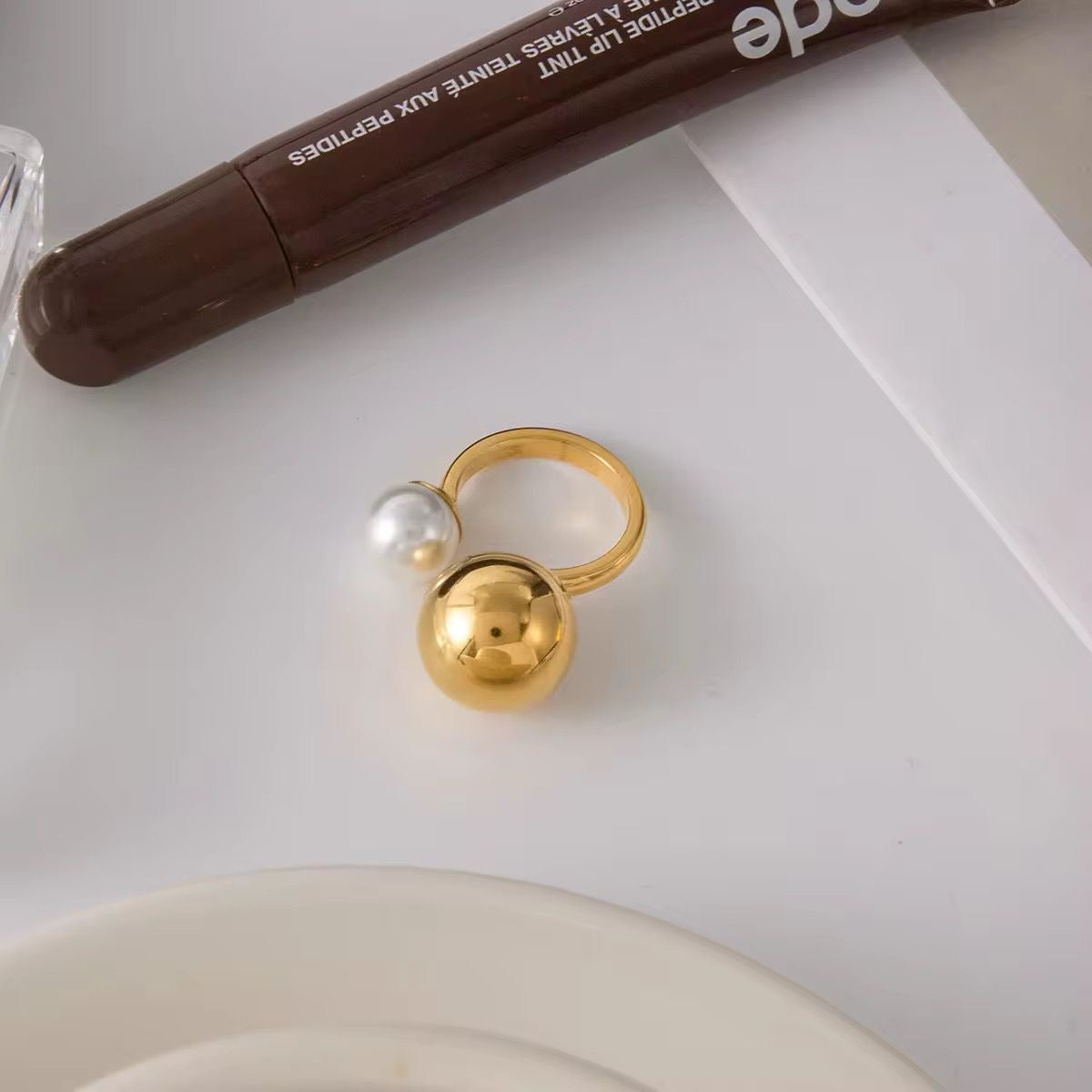 Pearl Party Ring -Adjustable