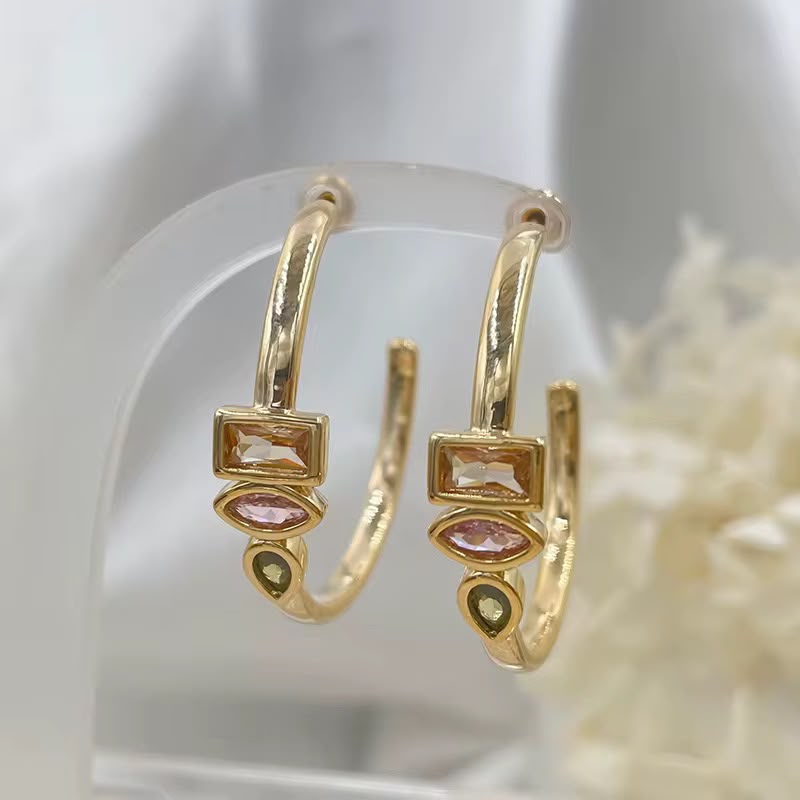 Tri Gemma Multi Hoops