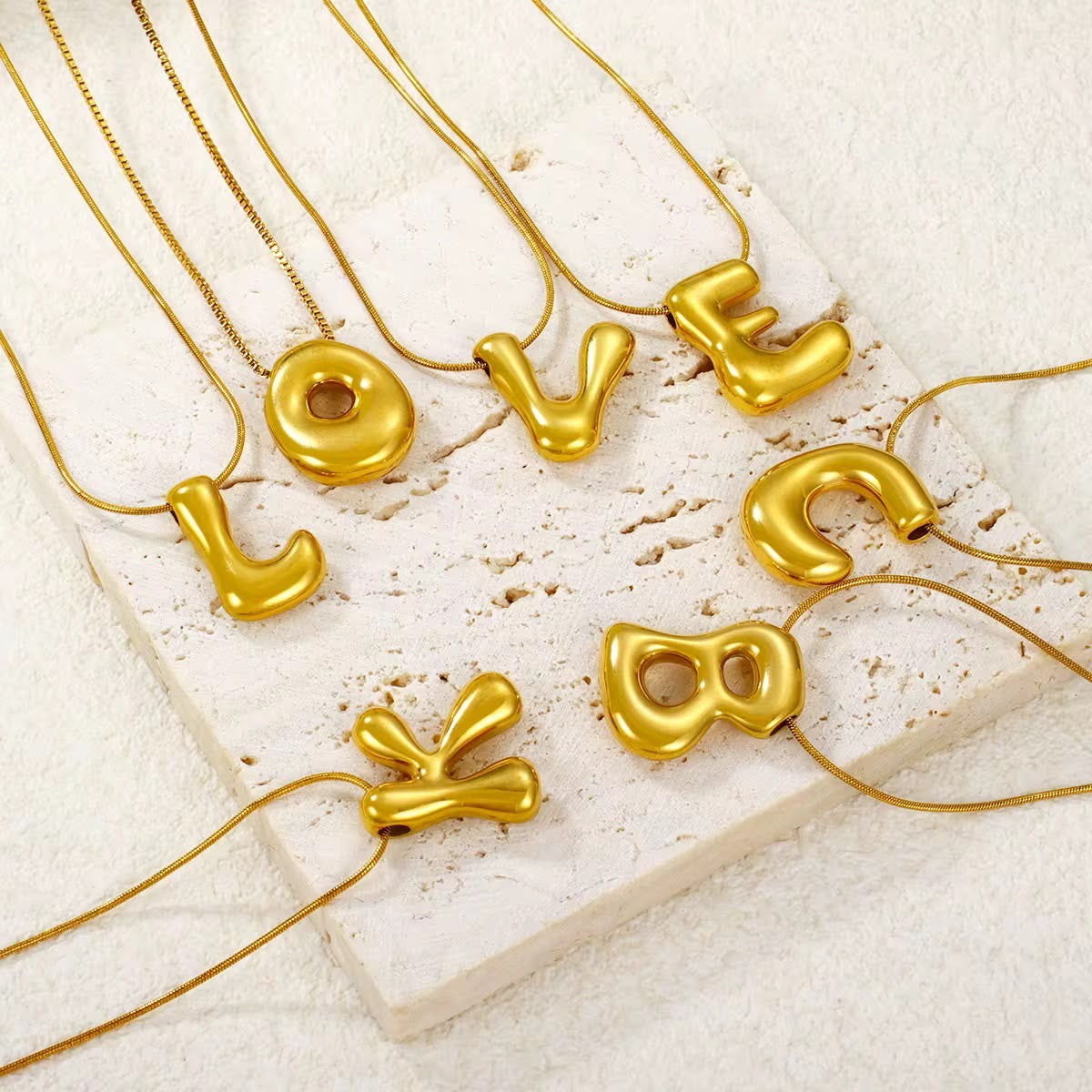 Bubble Initial Necklace