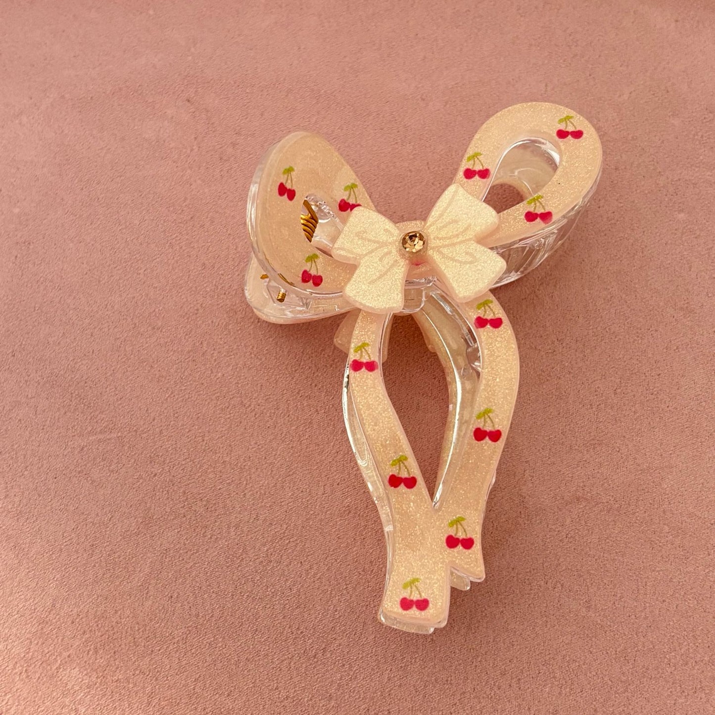 Princess Core Bow Claw Clip -Peach