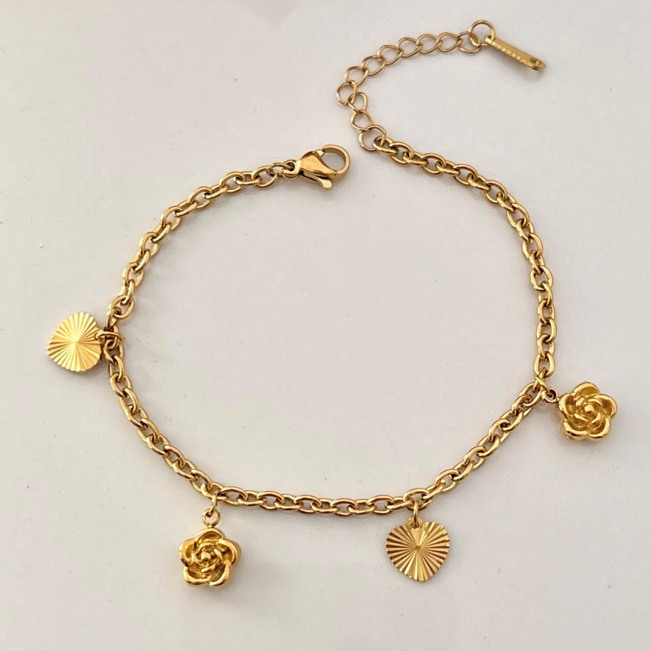 Heart of Roses Charm Bracelet
