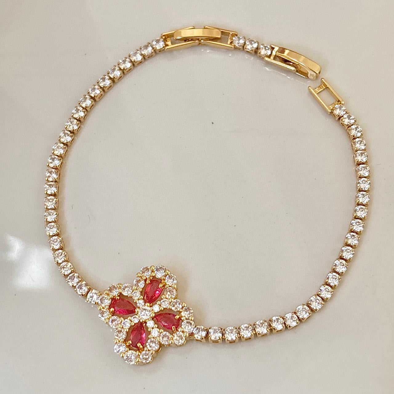 Dynasty Pink Cz Tennis Bracelet