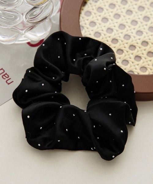 Black Mesh Gem Scrunchie