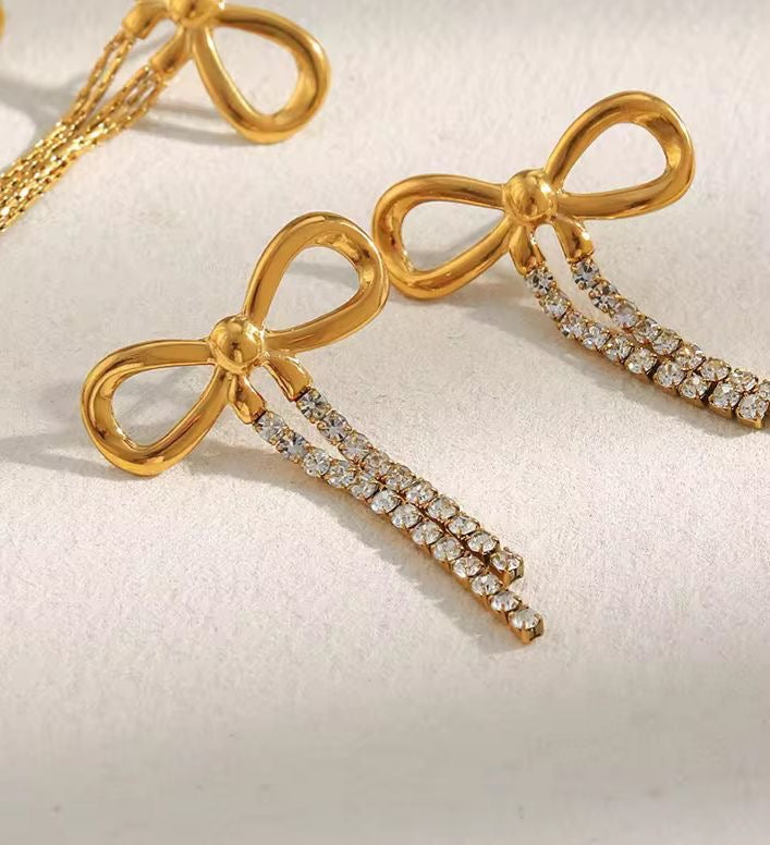 Sparkly Bow Studs