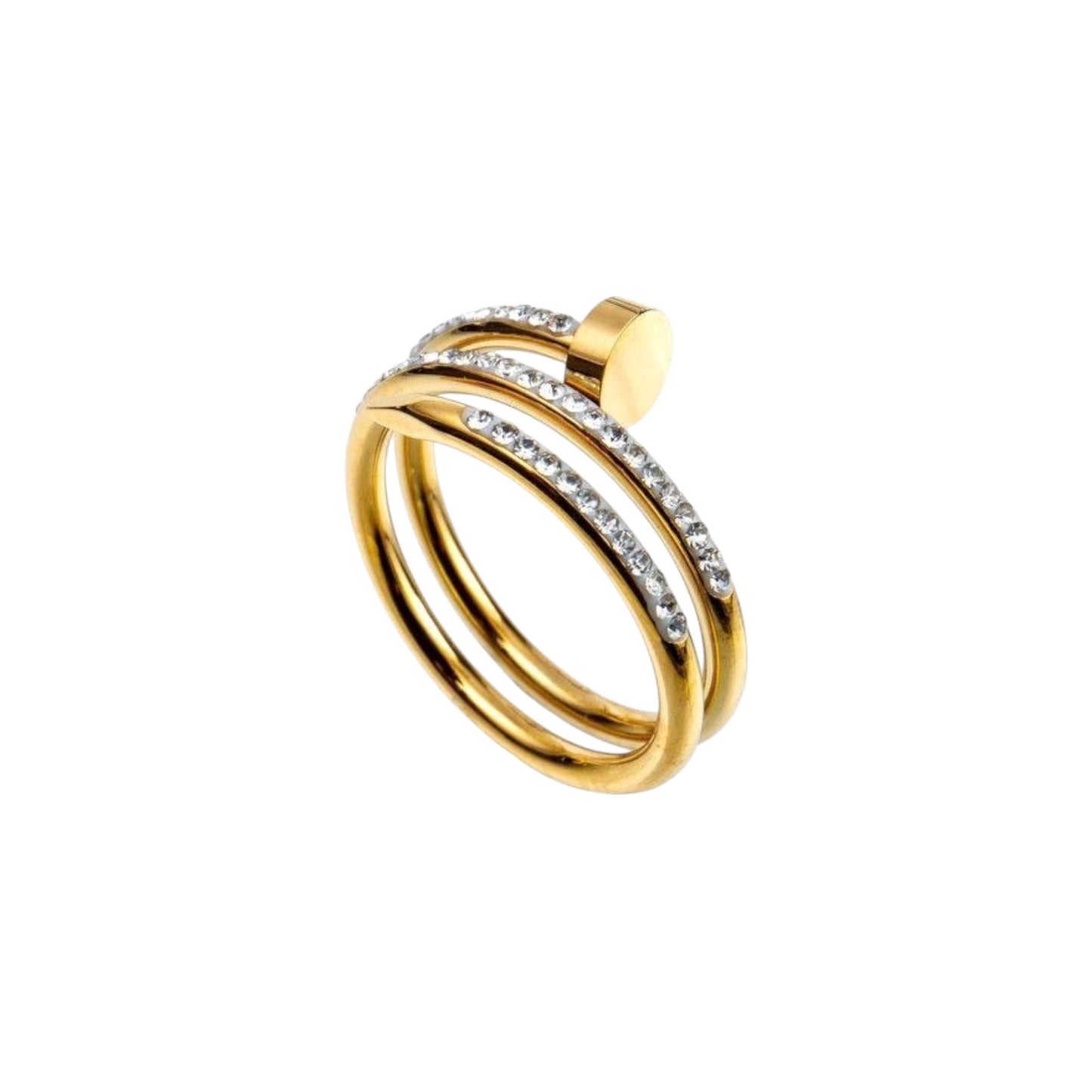 Sparkly Layered Nail Ring -18K