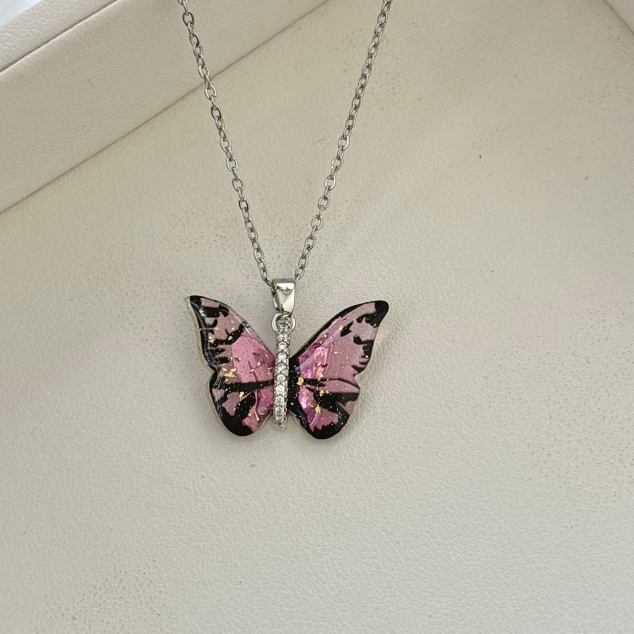 Iris Crystal Mariposa Necklace -Hint Of Purple